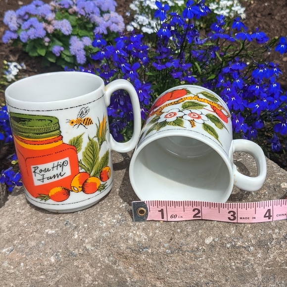 Vintage Jelly & Jam Ceramic Coffee Mugs Made in Japan Rose Hip & Crabapple Jelly - Picture 9 of 10